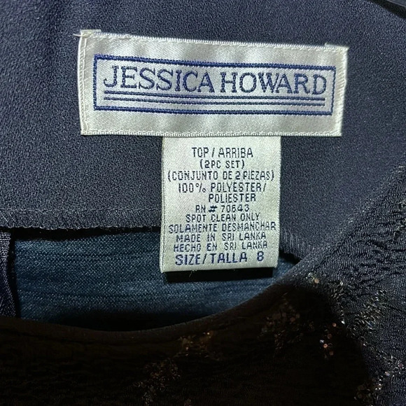 Jessica Howard Navy Formal Sleeveless Blouse Size 8 NWT - Picture 3 of 9